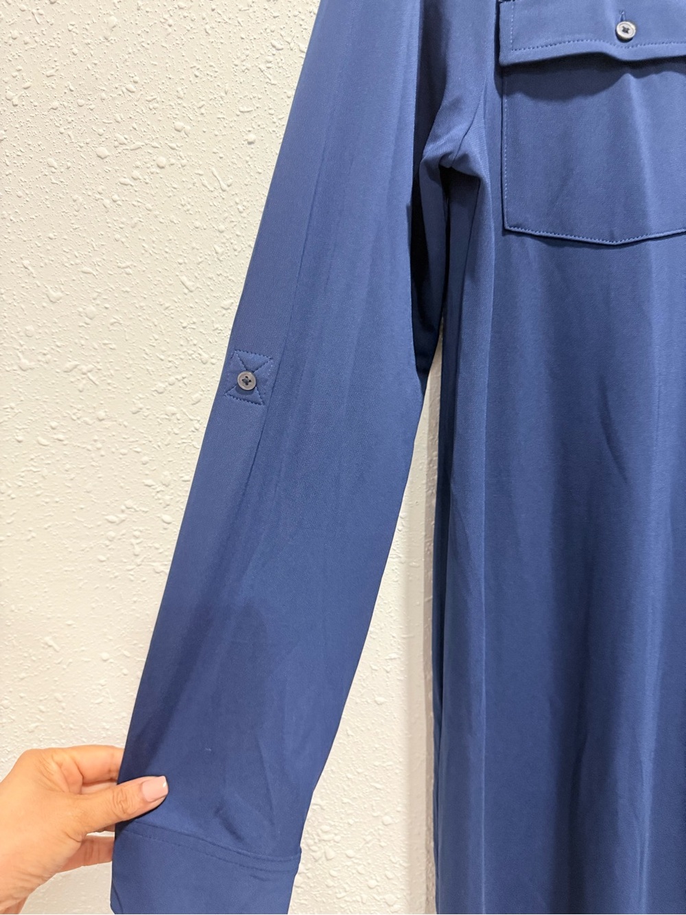 Lands' End Navy Shirt Dress L - Picture 5 of 9